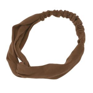 Simple Solid Elastic Cross Headwrap Camel